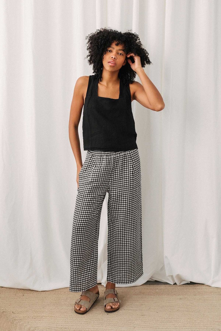 Pantalones | TWOTHIRDS Marianne — Vichy Blanco Y Negro