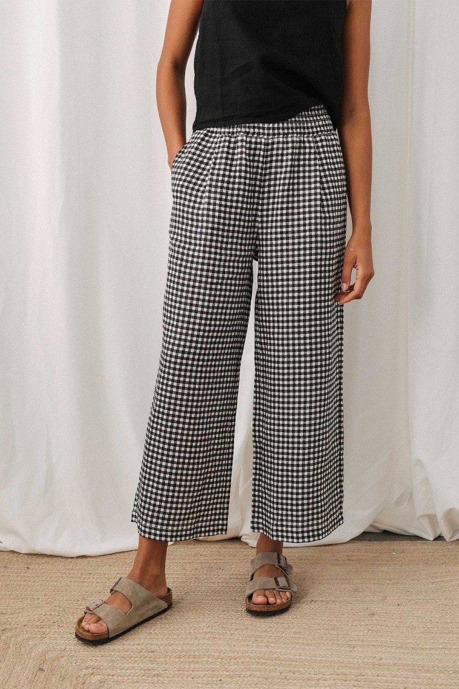 Pantalones | TWOTHIRDS Marianne — Vichy Blanco Y Negro