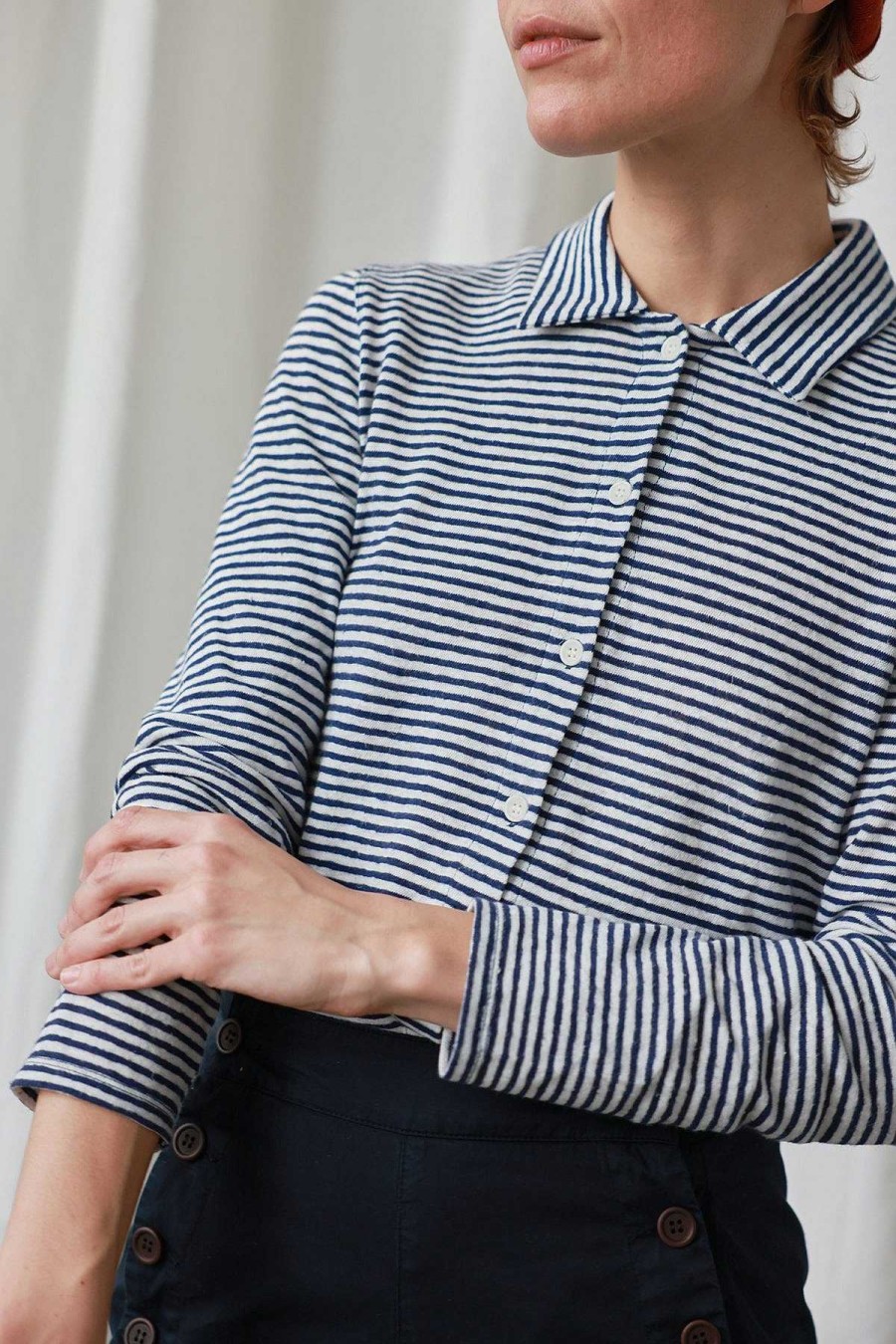 Camisas | TWOTHIRDS Tokunoshima - Rayas Azul Marino